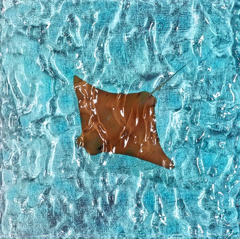 Flying Cow by Nick Oneill - Glazed Original Painting on Box Board